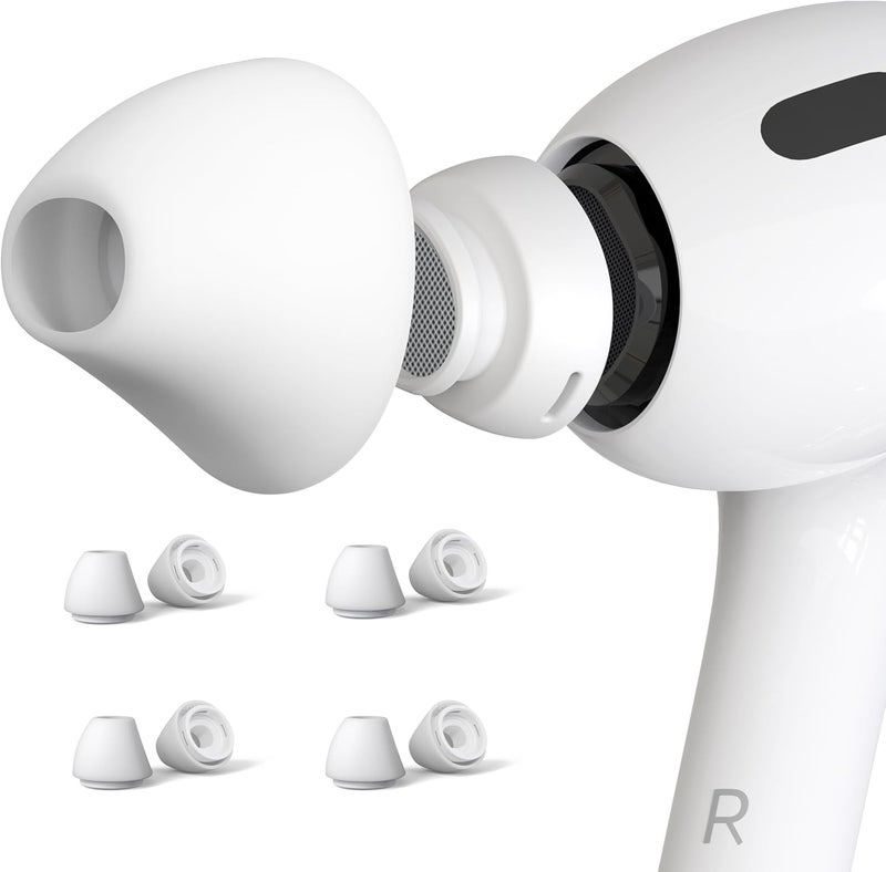 DamonLight 4 Pairs Ear Tips for AirPods Pro 1 & 2 [Relief Pain] [Fit in Case] Noise Cancellation Add Grip Sport Earbuds [US Patent Registered] (Large) - Image 1